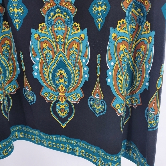 I-N-C International Concepts Woman black and teal tunic top 1X - Picture 8 of 12